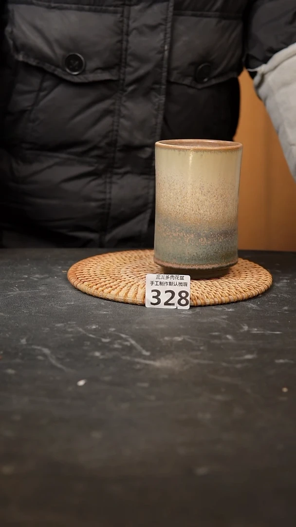 【闪购商品】瓷片328泥泥手工花盆口7高13