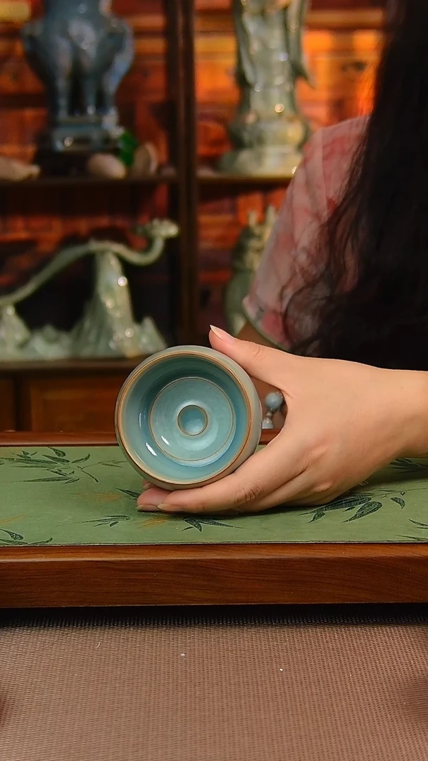 瓷片手工仿古釉冰心杯，全品