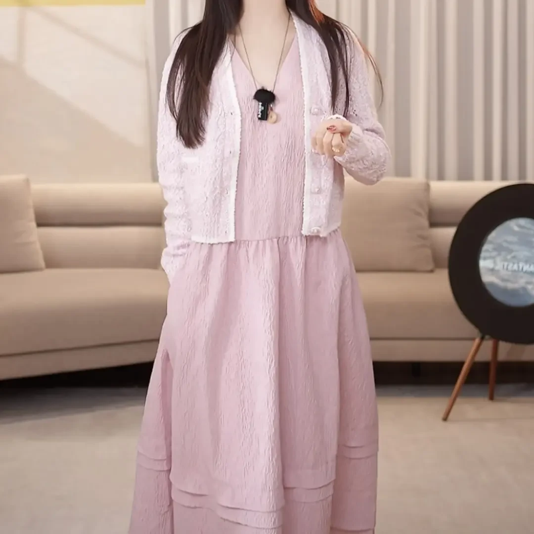 GIRDEAR/哥弟V领无袖简约时尚百搭休闲风蓬蓬裙摆背心裙150027