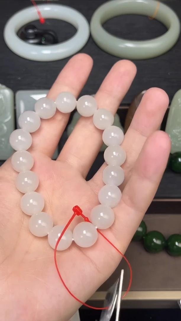 未镶嵌手串和田玉卡12青海野牛沟 圆珠9013548