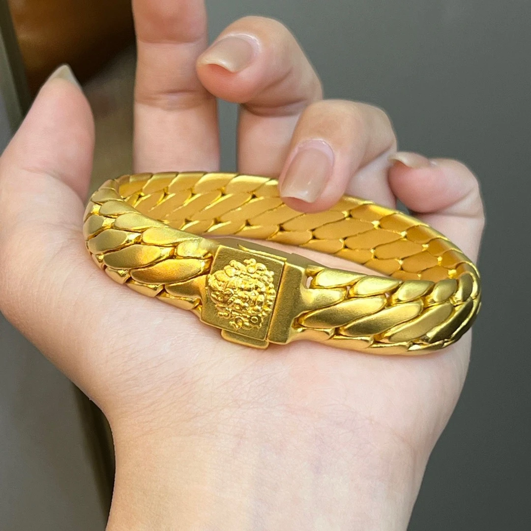 铜合金手链 金色黄财神三马鞭手链2025新款时尚轻奢手饰气质百搭