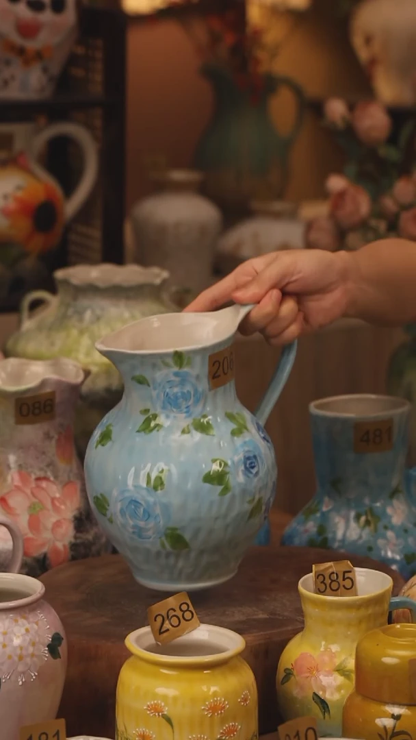 陶瓷206景德镇设计师手作花器摆件侘寂风