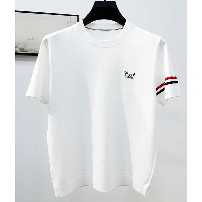 男士简约短袖春夏高级轻奢百搭休闲男【史蒂芬·宾利】小狗图案款