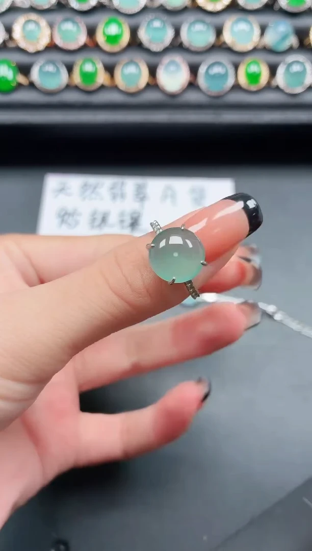 翡翠戒指银S925镶嵌1111111