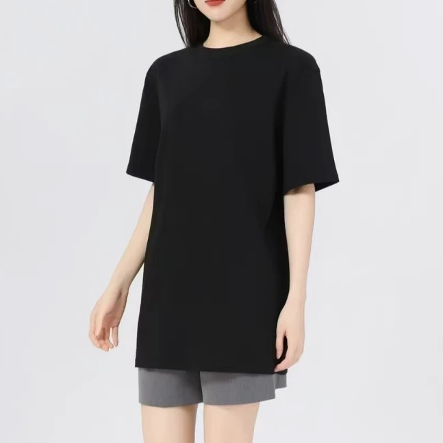 商场同款2025夏季新款休闲纯色百搭宽松显瘦纯棉短袖T恤女530136