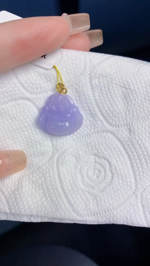 颈饰18K金镶嵌翡翠缅甸天然翡翠A货