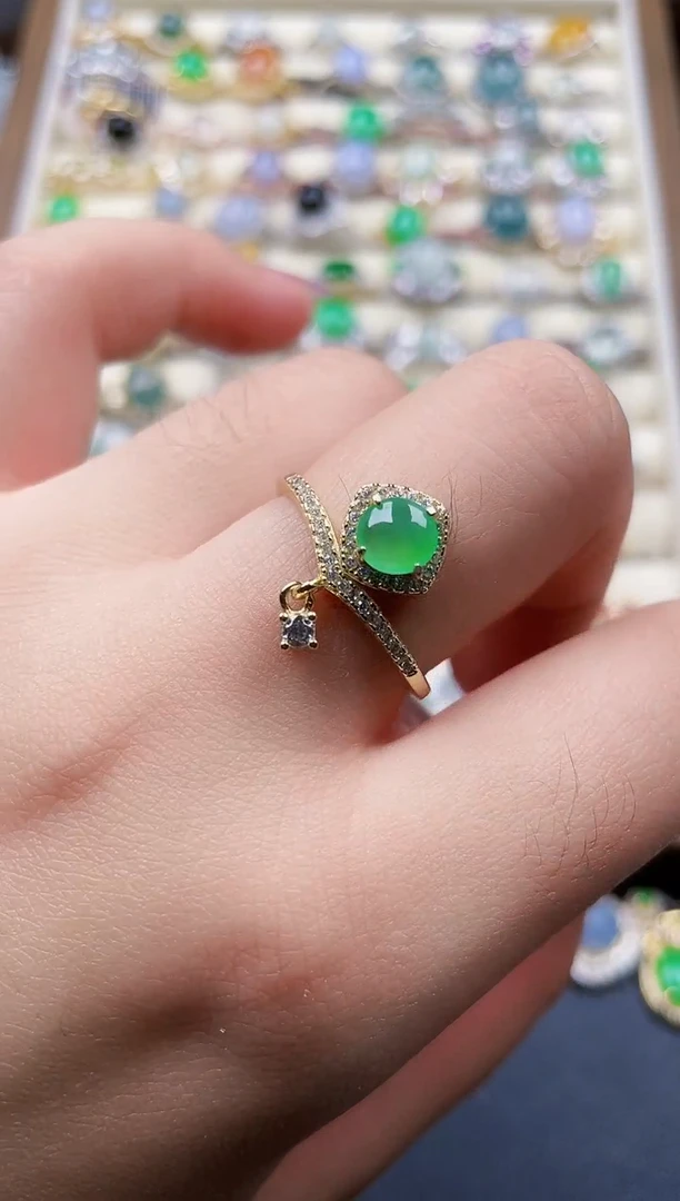 银S925镶嵌戒指翡翠1861