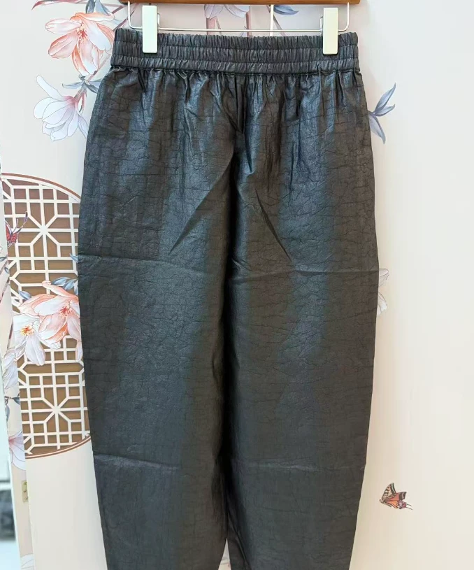 【老板娘裤】春夏秋百搭裤慵懒风老料龟纹裤62-50288老板娘裤