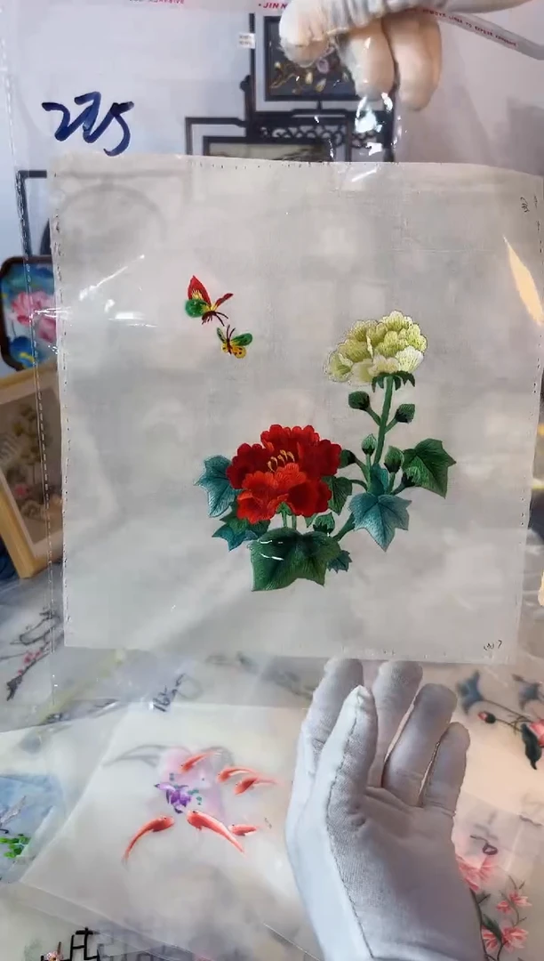 织绣纯手工苏绣双面绣绣布225