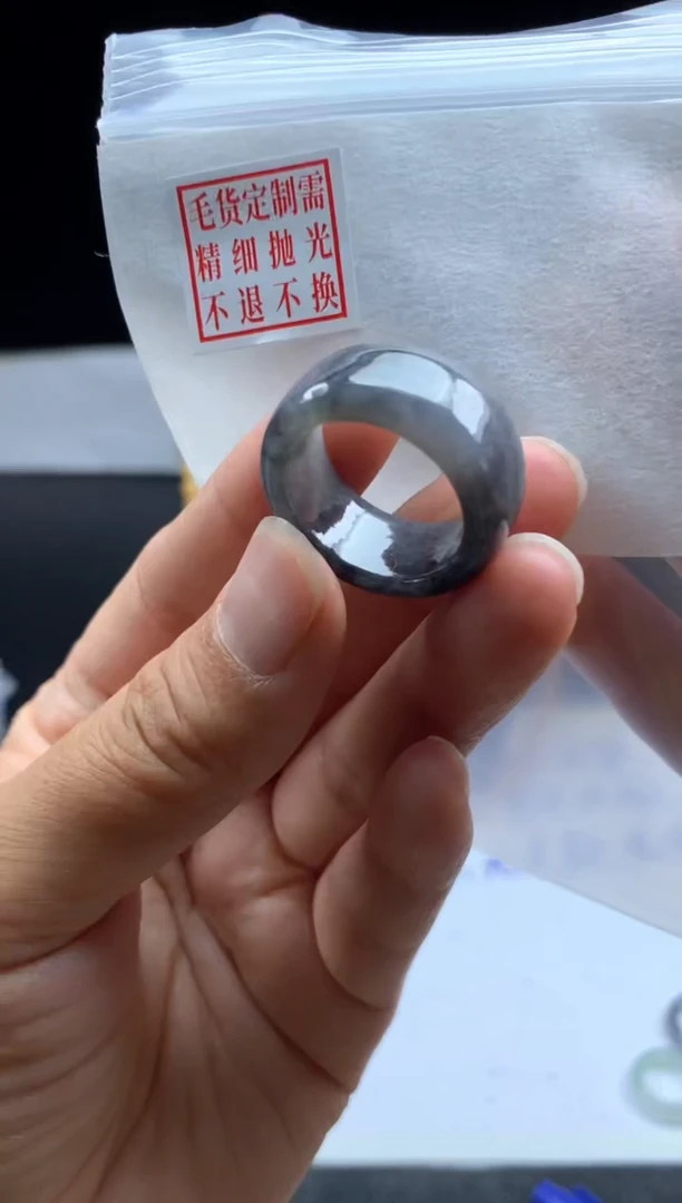 未镶嵌定制翡翠毛货需精细抛光戒圈19#