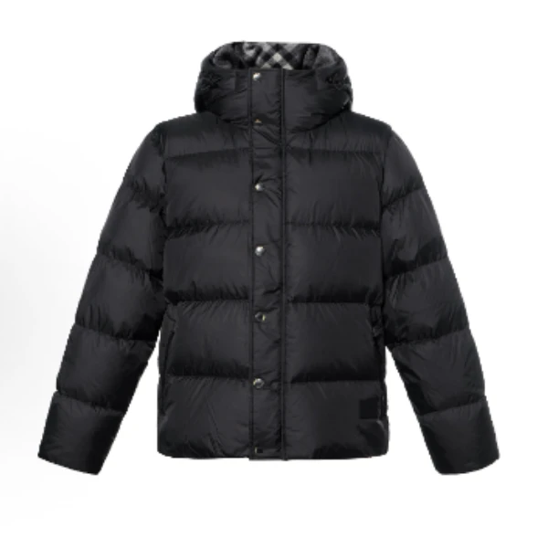 未使用 BURBERRY/博柏利  连帽纯色拉链长袖羽绒服