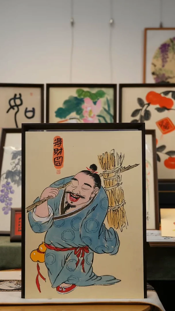 国画A3不落名绘画带框发货674