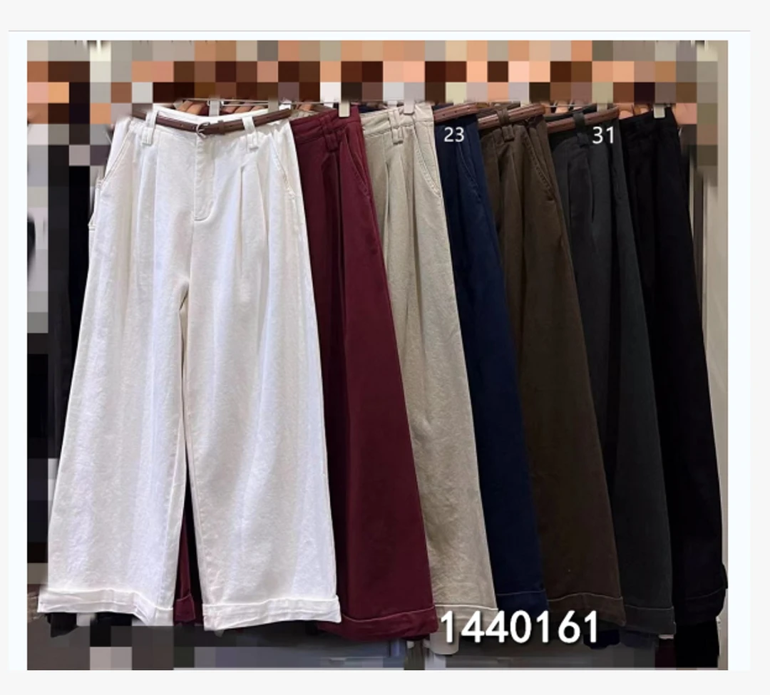 小妳XiaoNi———（冬款磨毛卷边阔腿裤1440161）