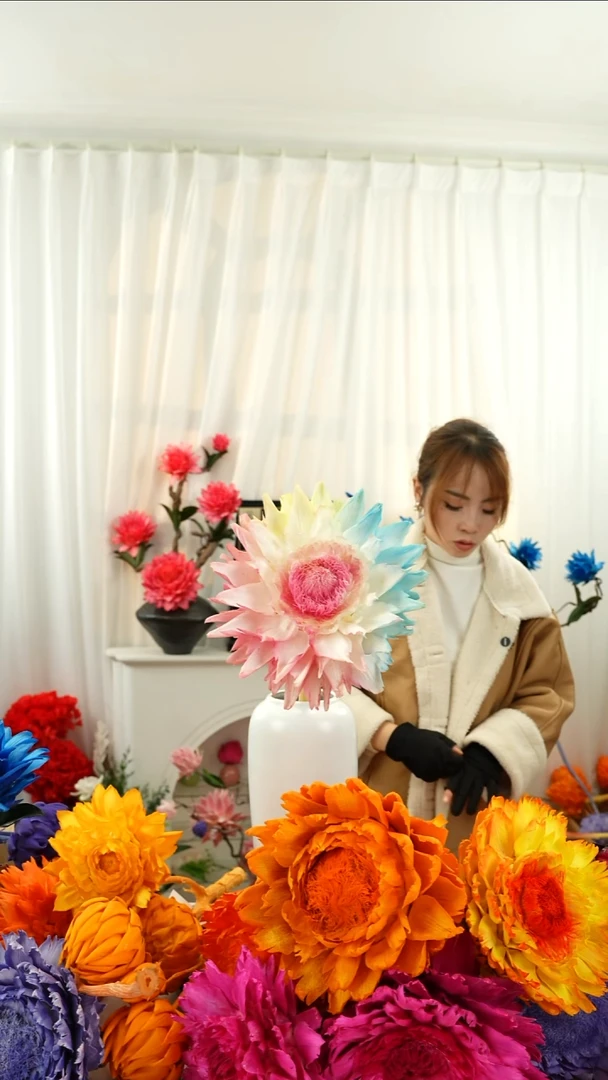 永生洋蓟 霸王花1头微瑕【浅彩虹】A43