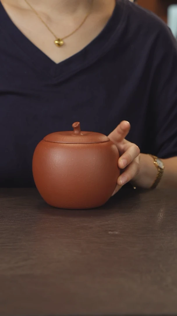 紫砂茶叶罐红降坡苹果茶叶罐200g