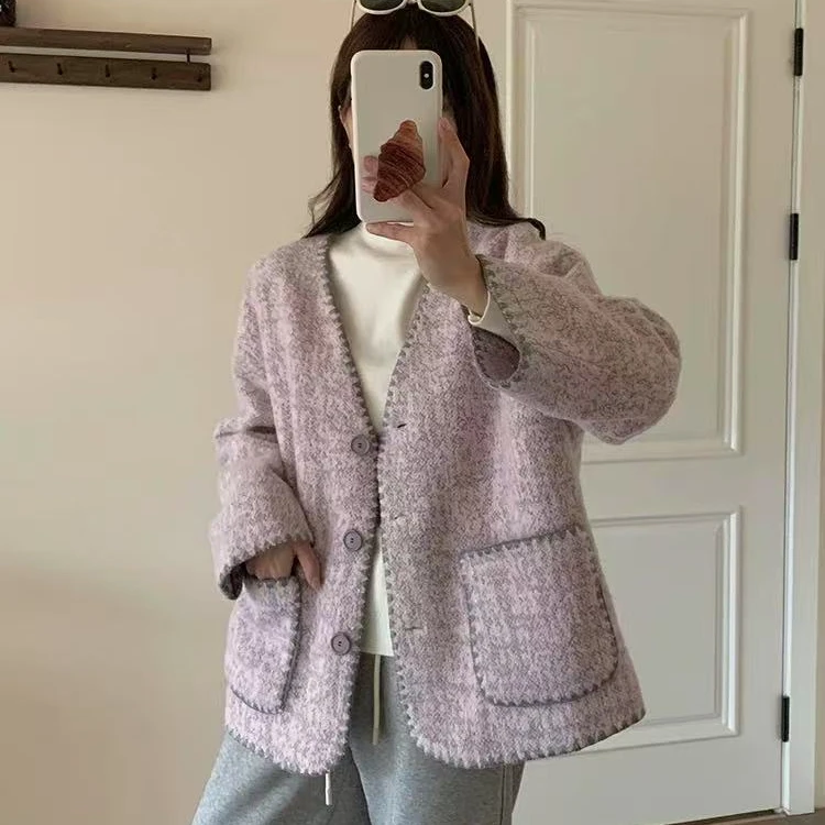 大衣【120-141】2025新款双面羊毛大衣气质外套大衣清仓福利