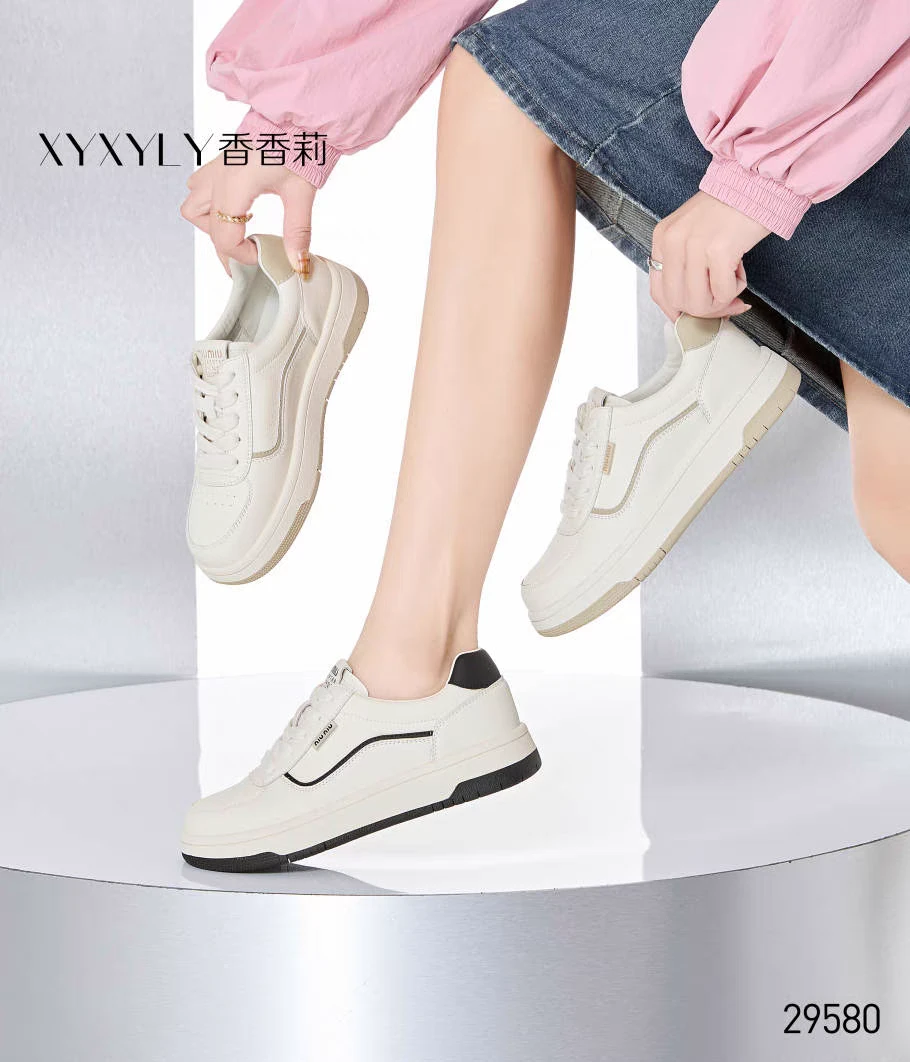 香香莉女鞋29580休闲板鞋软底时尚单鞋低帮厚底平底鞋2025春新款