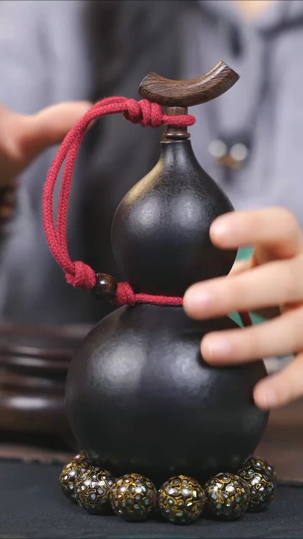 【闪购商品】YZ174大漆酒葫芦不包手串及旋转底座