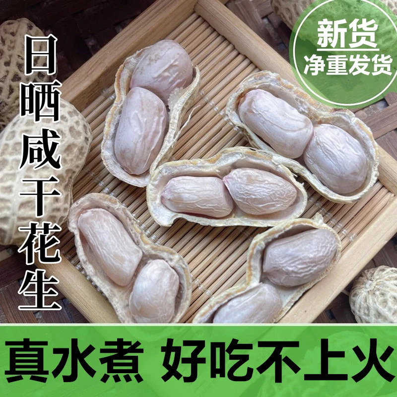 【配料干净】真水煮龙岩特产水煮花生白晒咸干有嚼劲带壳太阳日晒