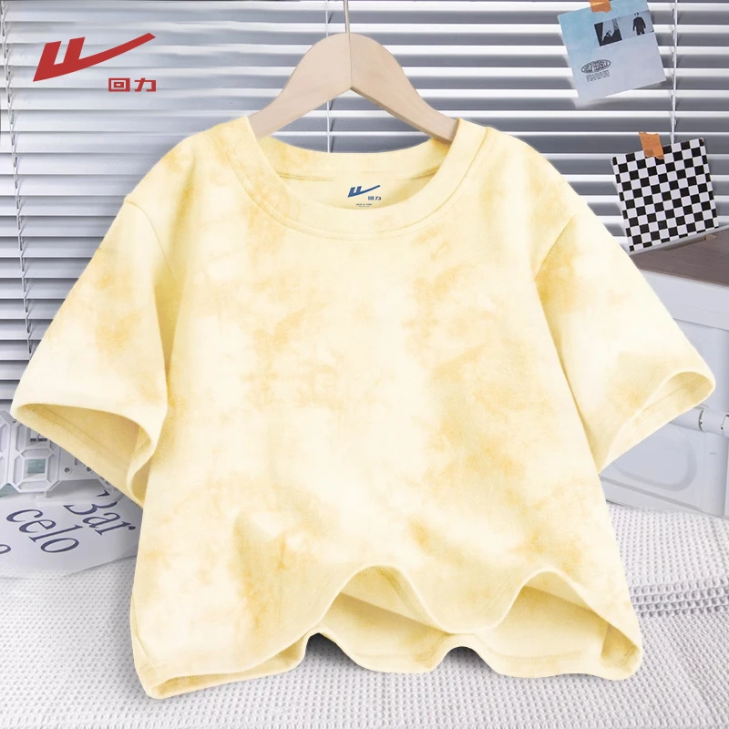 Warrior/回力夏款清凉感穿搭扎染短款T恤上衣甜美可爱风格衣服