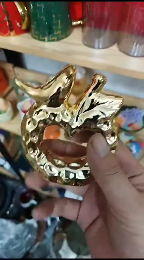 瓷金色小摆件四个装