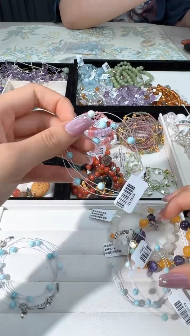 水晶手链未镶嵌M033海纹三圈软线款