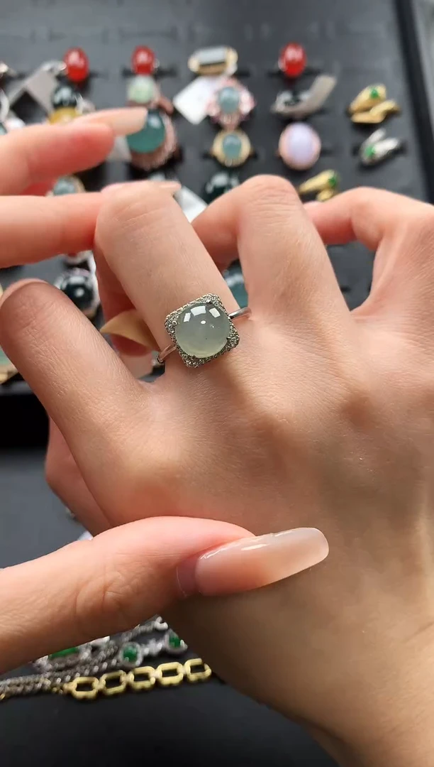 【闪购商品】翡翠戒指银S925镶嵌798687986