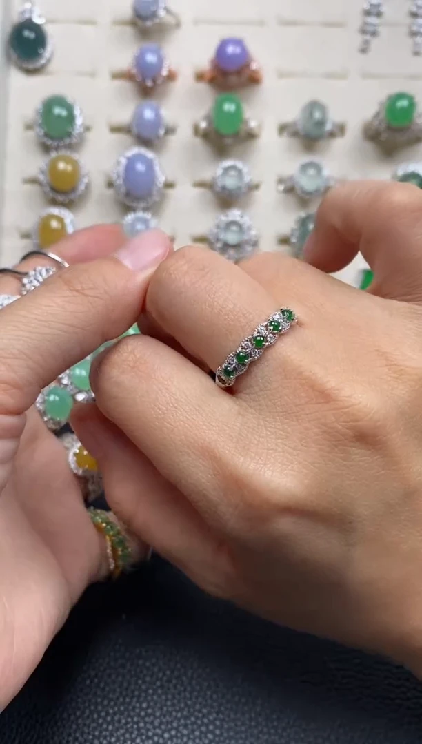 【闪购商品】翡翠戒指银S925镶嵌111111