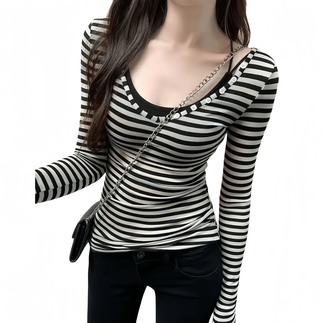 「主播推荐秋季新款」2599款条纹T