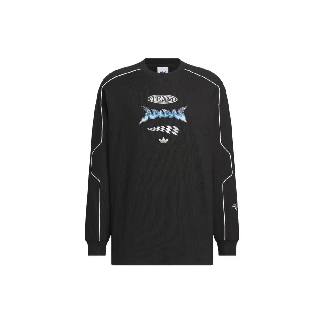 【万象城AD SWC】阿迪达斯宽松套头长袖T恤 男女同款 黑色JM8037