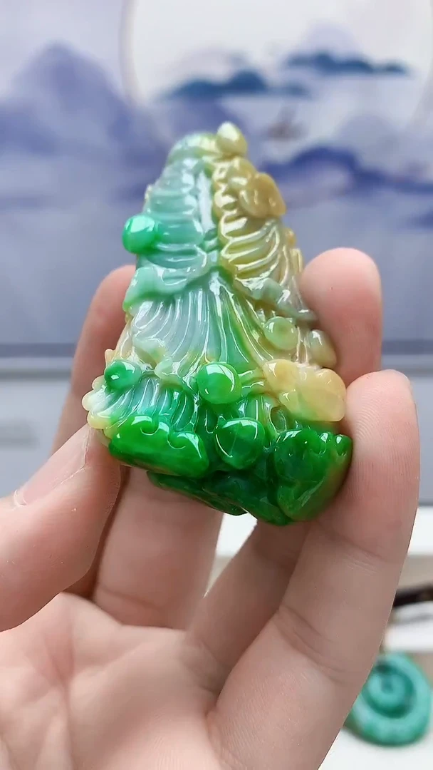 未镶嵌定制翡翠4917bb-毛货挂件83