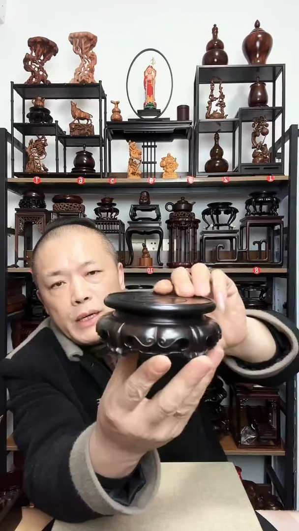 紫砂底座木内径9.5高4.5