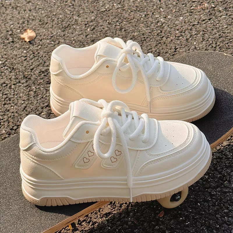 女童鞋子春秋2025新款儿童爆款运动鞋轻便软底小白鞋女孩皮面板鞋