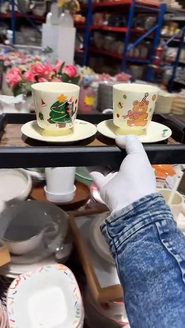 陶瓷2套高脚杯碟微瑕 凑满20元包邮