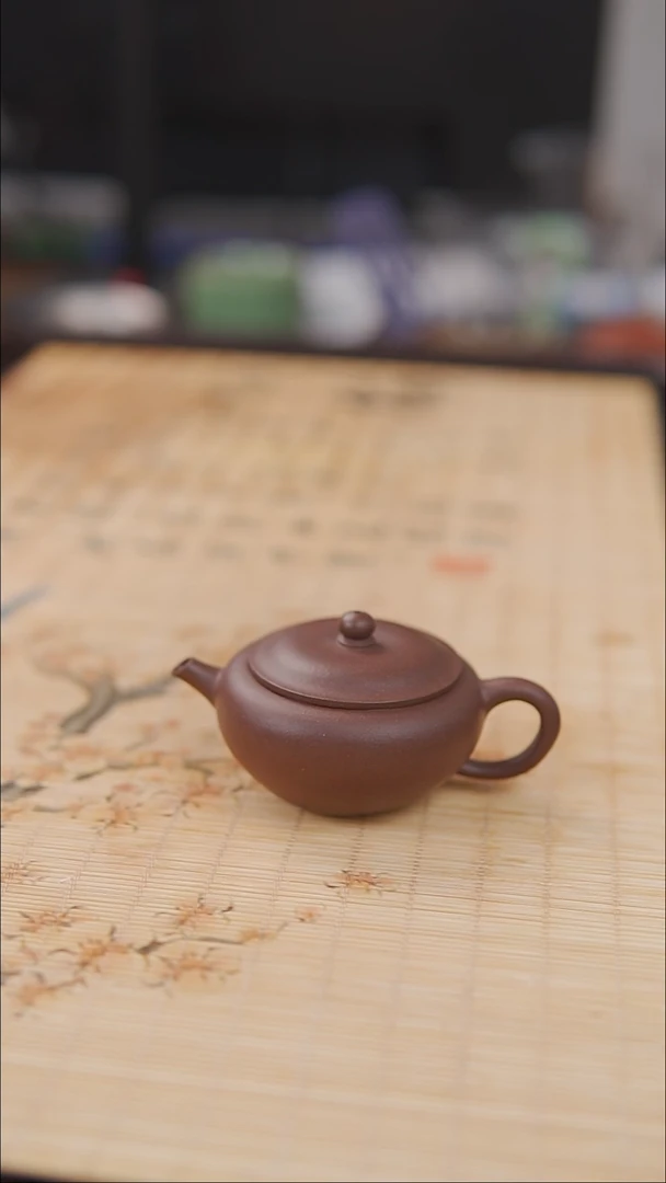 茶壶紫砂紫泥  半手工  钵盂壶   75cc