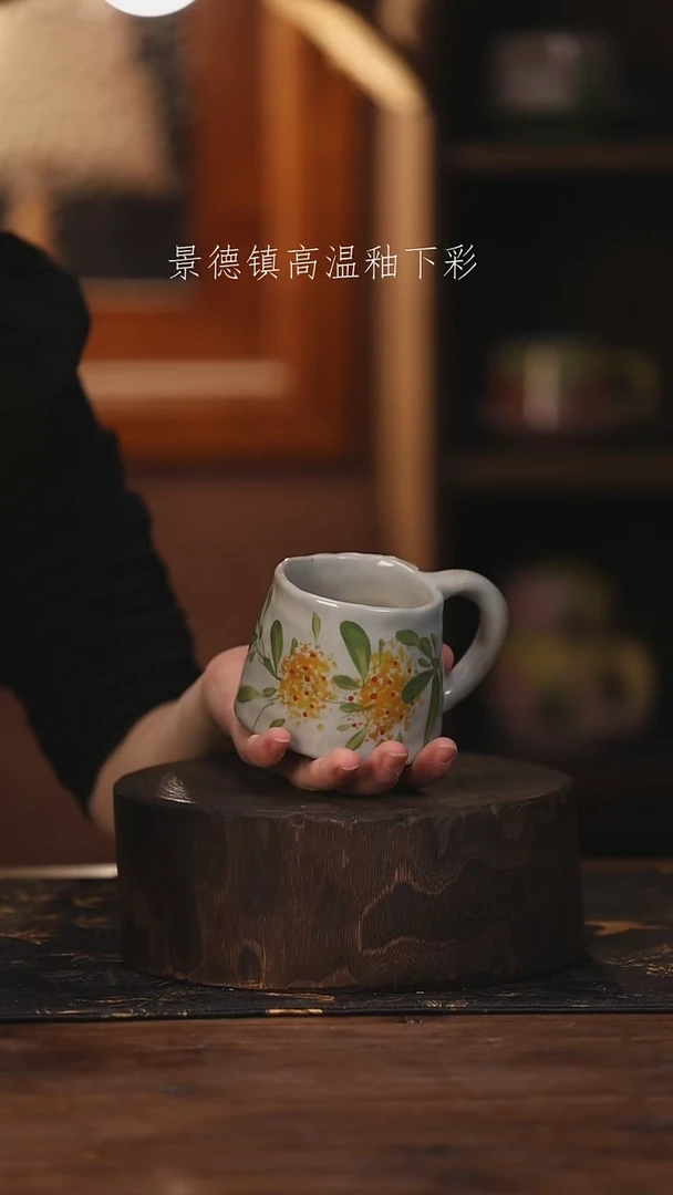 陶瓷景德镇高温釉下手绘陶瓷@L385@