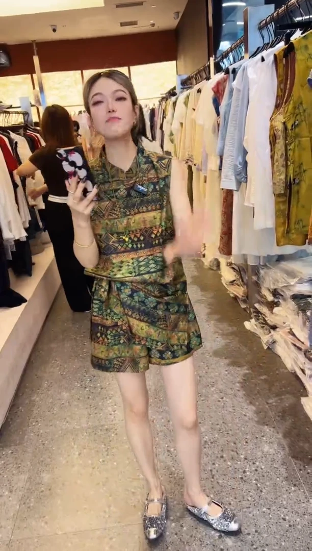 吊带张小张小龙专属国风套装 188636 M绿花