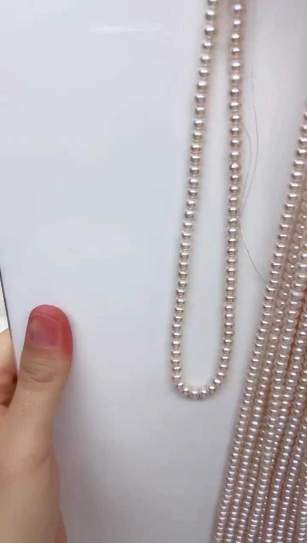 未镶嵌淡水珍珠半成品白色粉光馒头珠5-6mm