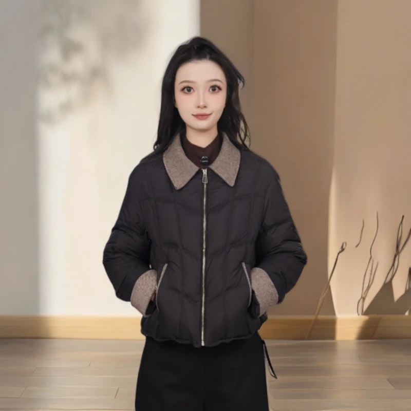 Gowani/乔万尼女冬季新款短款简约拼接设计时尚EZ4T210