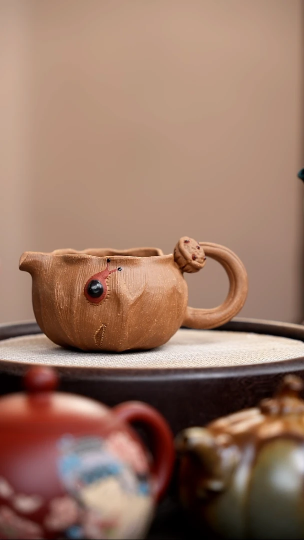 茶壶紫砂老段泥蜗牛荷叶公道杯