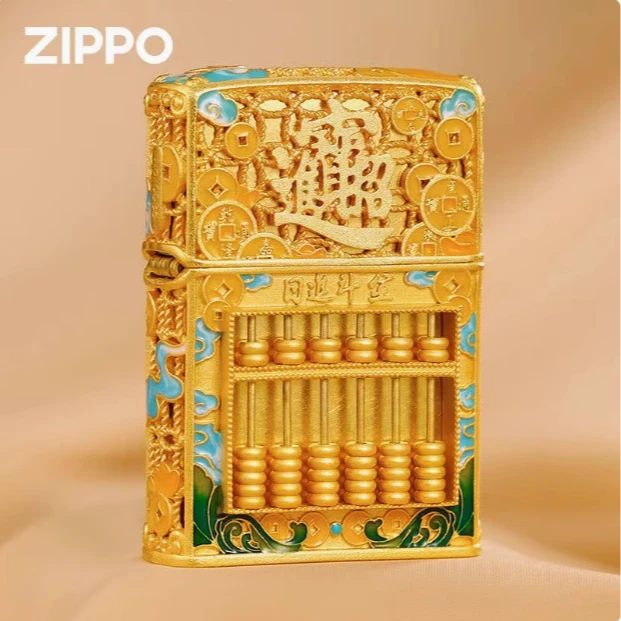 ZIPPO/之宝夜光八方来财如意算盘 礼盒装镀金珐琅镂空工艺DYJ1