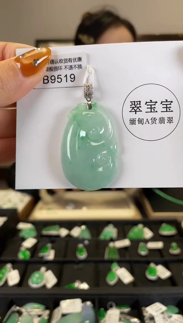 【闪购商品】翡翠颈饰18K金镶嵌B9519 如意 含运营费