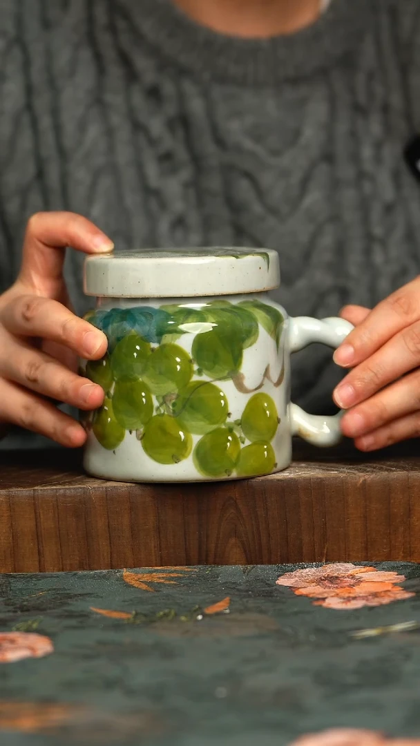 杯釉下彩手工手绘同款陶器