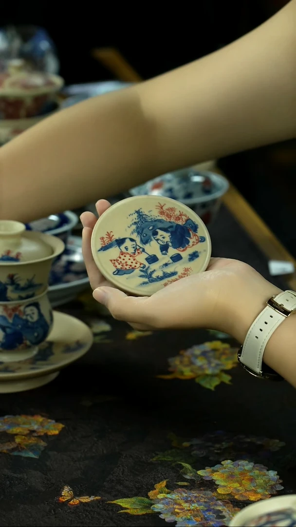 中秋国庆景德镇手绘瓷器