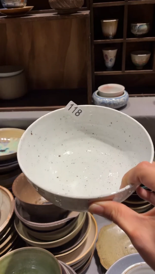 瓷片三**️118 粗陶白色面碗1个