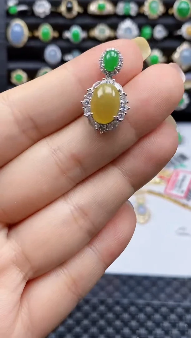 银S925镶嵌戒指翡翠455