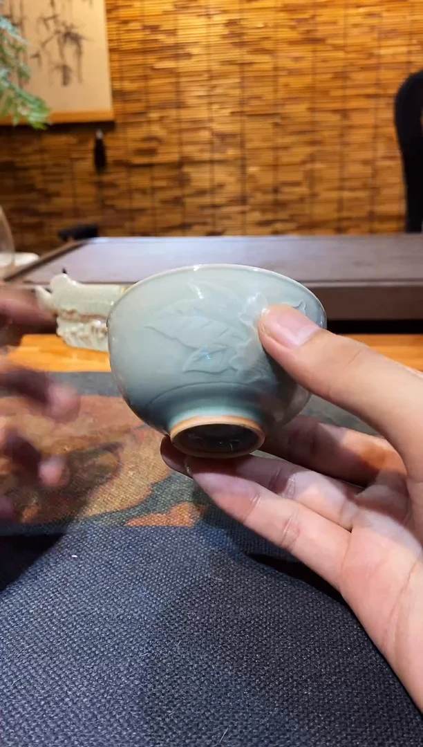 山隐青瓷龙窑柴烧杯子 普洱杯  50CC 微瑕