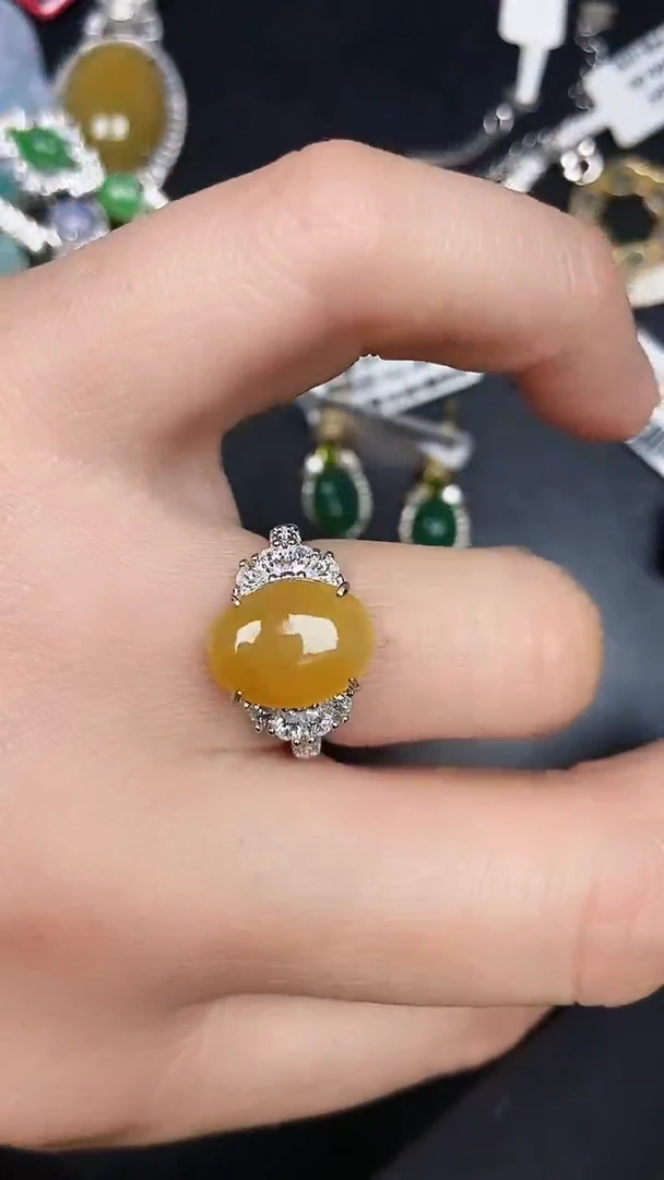 银S925镶嵌戒指翡翠1170