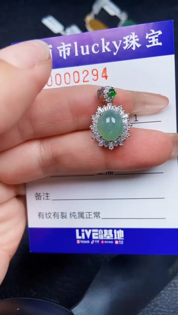 翡翠银S925镶嵌颈饰0294