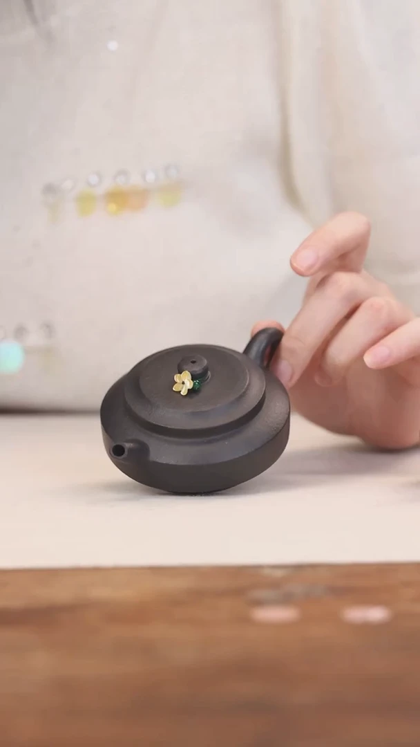 茶壶紫砂捂灰素面周盘